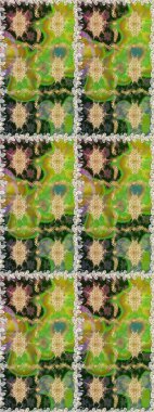 Şık bir grafik desen. Çiçek deseni. Kahverengi ve bej renklerde altın elementler. Kusursuz raster arka plan. Duvar kâğıdı barok, İspanyol kumaşı.