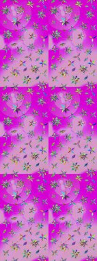 Tarafsız ve morumsu renklerde çiçekler. Küçük çiçekte sevimli çiçek deseni var..