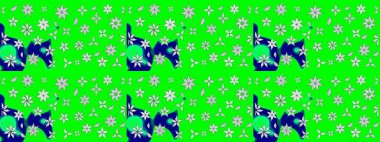 Raster illüstrasyonu. Yeşil ve nötr renklerde çiçekler. Çiçek desenli eskiz, vuruşlar, sıçramalar, yaz çiçekleri..