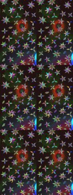 Renkli grunge, soyut arkaplanı kologri ve kahverengi çiçeklerle süslüyor. Nakış desenli çiçek deseni. İzler, kumaş, duvar kağıtları, tekstil için raster dokusu.