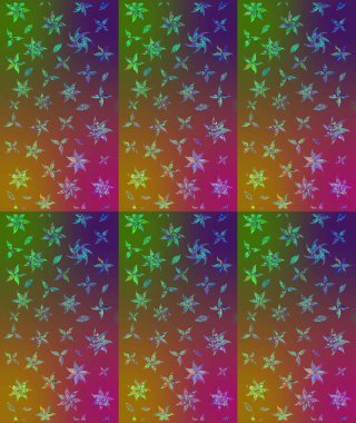 Raster illüstrasyonu. Küçük çiçekteki sevimli çiçek deseni. Kahverengi renkte çiçekler.