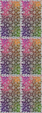 Gri renklerde bahar çiçekleri. Çiçekli karalama şeklinde Raster çiçek deseni. Raster illüstrasyonu.