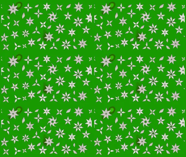 Çiçekli eskiz çizimi. Düz Çiçek Elementleri Tasarımı. Renkli Yaz Temalı eskiz kalıbı. Yeşil renkte çiçekler.