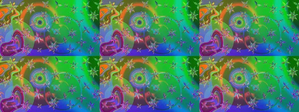 Küçük çiçekli basit bir çiçek çizimi. Yeşil ve mavi renkli şirin çiçekler. Moda baskısı, albüm, ambalaj kağıdı ve duvar kağıdı için zarif dekoratif süslemeler. Raster illüstrasyonu.