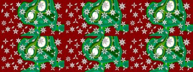 Renkli Yaz Temalı eskiz kalıbı. Çiçekler kırmızı ve yeşil renklerde. Düz Çiçek Elementleri Tasarımı. Sevimli çiçek raster deseni.