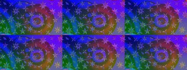 Çiçekli karalama şeklinde Raster çiçek deseni. Mor ve mavi renklerde bahar çiçekleri. Raster illüstrasyonu.