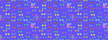 Violet ve nötr kelebek deseni. Parmak izi dokuları için sevimli kelebek çizimi deseni. Giysi tasarımı için dekor arka planı. Raster illüstrasyonu.