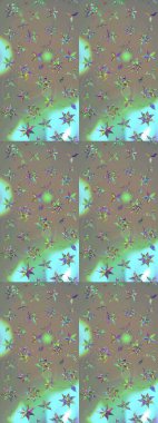 Düz Çiçek Elementleri Tasarımı. Raster illüstrasyonundaki çiçek desenli çizim. Güzel kumaş deseni. Renkli Bahar Teması çizim şablonu.