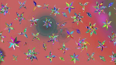 Soyut etnik raster çizim kalıbı. Arkaplan dokusu, duvar kağıdı, pembe renkli çiçek teması. Kabile sanatı boho baskısı, klasik çiçek arkaplanı.