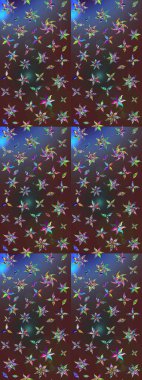 Çiçek desenli raster, kahverengi ve mor çizgi grafik desenli soyut raster arkaplan. Modern stil dokusu.