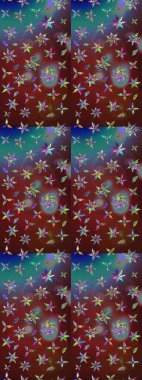 Parmak izi, kumaş, duvar kâğıdı, tekstil için raster dokusu. Renkli grunge, soyut arkaplanı, koyu kahverengi ve mavi çiçeklerle süslüyor. Nakış desenli çiçek deseni..