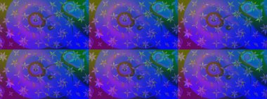 Çiçekli el çizimi çizimi deseni. Modern, menekşe rengi ve mavi raster arka plan duvar kağıdı çizimi, klasik çizgili, desenli desenli çiçekler, çiçekli süsler..