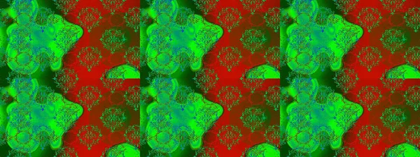 Raster illüstrasyonunda kusursuz çiçek deseni. Renkli Bahar Temalı Kusursuz Arkaplan. Düz Çiçek Elementleri Tasarımı. Yeşil, kırmızı ve kahverengi renkte çiçekler.