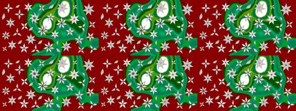 Renkli Yaz Temalı eskiz kalıbı. Çiçekler kırmızı ve yeşil renklerde. Düz Çiçek Elementleri Tasarımı. Sevimli çiçek raster deseni.