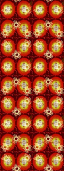 Kusursuz çiçek deseni. Asya tekstil tarzında. Raster illüstrasyonu. Turuncu, kahverengi ve kırmızı renkte çiçekler. Raster illüstrasyonu.