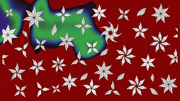 Modern çiçek arkaplanı. Moda baskıları için zarif bir şablon. Halk tarzı. Kırmızı ve nötr renklerde yapraklar ve parlak renkli çiçeklerle muhteşem bir çiçek deseni..