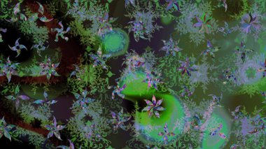 Renkli arka planda izole tatlı kar taneleri. Kar taneli yeşil renkler. Raster illüstrasyonu.