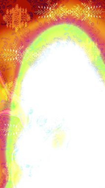 3D çiçekler, eskiz. Raster illüstrasyonu. Beyaz, turuncu ve sarı renklerde.