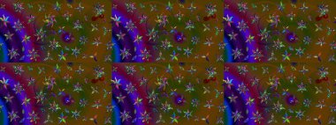 Raster. Güzel suluboya çiçekler, parlak resim ilham verici yeşil çiçek desenli eskiz arka plan.