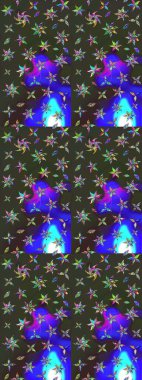 Küçük çiçekteki sevimli çiçek deseni. Raster illüstrasyonu. Çizim.