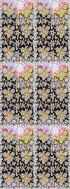 Geleneksel raster ve altın desen. Damask pürüzsüz süsü. Gri ve nötr renkler üzerinde klasik oryantal desen.