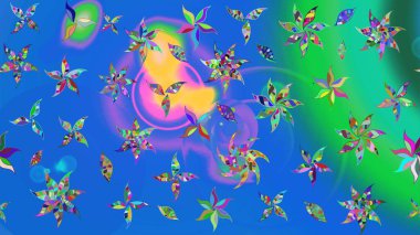 Raster illüstrasyonu. Robot resim. Küçük çiçekte sevimli çiçek deseni var..