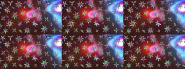 Raster. Kahverengi ve mor renkte güzel çiçekleri olan eskiz deseni, suluboya çiçek deseni, duvar kağıdı, kart veya kumaş için fayanslı.