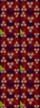 Kırmızı ve kahverengi renkte çiçekler. Sevimli çiçek raster deseni. Düz Çiçek Elementleri Tasarımı. Renk Bahar Teması eskiz şablonu.