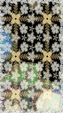 Raster illüstrasyonu. Tarafsız renklerde Asya tekstil tarzında. Kusursuz çiçek deseni.