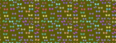 Cute background for design of fabric, paper, wrappers and wallpaper. Raster illustration. Sketch pattern with butterfly on brown and neutral background.