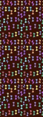 Kağıt, kumaş ve ambalaj için uygun. Kahverengi ve nötr renklerde illüstrasyon. Kelebekli Raster çiçek deseni..