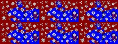 Çiçekli karalama şeklinde Raster çiçek deseni. Nazik, sevimli çiçek arkaplanı. Kırmızı renkte çiçekler.