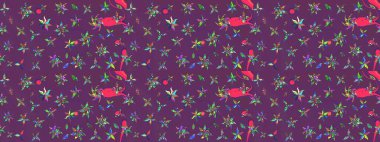 Tony 'nin kumaş kalıbını çiz. Modaya uygun kumaş deseni. Küçük çiçekteki sevimli çiçek deseni. Raster illüstrasyonu.