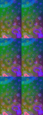 Çizgi çizimi kalıbı. Raster Moda kumaş deseni. Şirin çiçekler..