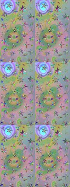 Tarafsız ve yeşil renklerde çiçekler. Çiçekli eskiz deseni. Suluboya çizimi. El çizimi.