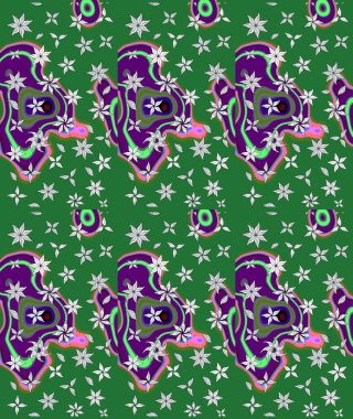 Raster güzel kumaş deseni çiziyor. Düz Çiçek Elementleri Tasarımı. Renkli Bahar Teması eskiz kalıbı. Çiçek deseni.