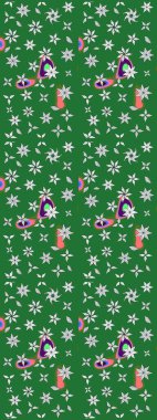 Renkli Bahar Teması eskiz kalıbı. Düz Çiçek Elementleri Tasarımı. Raster Şirin kumaş deseni. Eskiz klasiği.