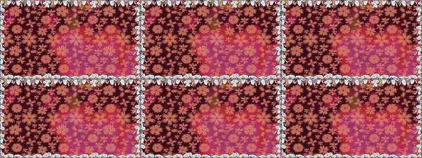 Soyut etnik raster kusursuz desen. Çiçekler. Vadinin çiçekleri kahverengi ve pembe renklerde.