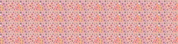 Sketch Floral Pattern in Raster illustration. Flowers on pink and beige colors. Colour Spring Theme sketch pattern Background. Flat Flower Elements Design.
