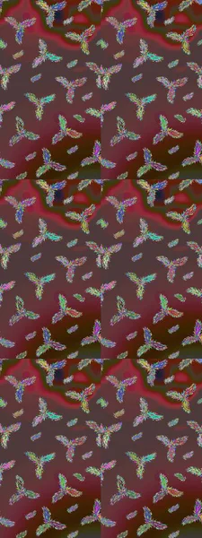 Kahverengi, yeşil ve kırmızı siluet kar tanesi işareti. Grafiksel element dekorasyonu. Sembol kışı, donmuş, Noel, yeni yıl tatili. Raster illüstrasyonu. Kar Tanesi Mozaik ikonu. Düz tasarım.