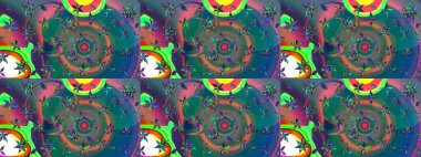 Raster Illustrasyon 'daki Çiçek Deseni' nin son moda çizimi. Renkli Yaz Temalı eskiz kalıbı. Güzel kumaş deseni. Düz Çiçek Elementleri Tasarımı.