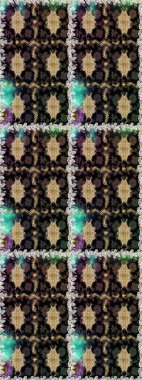 Şık bir grafik desen. Kahverengi ve bej renklerde altın elementler. Çiçek deseni. Duvar kâğıdı barok, İspanyol kumaşı. Kusursuz raster arkaplanı.