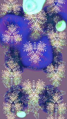 Raster kar taneleri deseni. Renkli arka planda güzel kar taneleri. Raster illüstrasyonu.