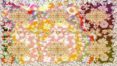 Altın elementlerle bej renklerde altın desen. Kusursuz klasik raster altın desenli. Klasik klasik klasik arka plan. Geleneksel oryantasyon süsü.