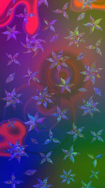 Mor ve mavi çiçekli eskiz deseni, suluboya çiçek deseni, sevimli çiçek, duvar kağıdı, kart veya kumaş için fayanslı. Raster - stok.