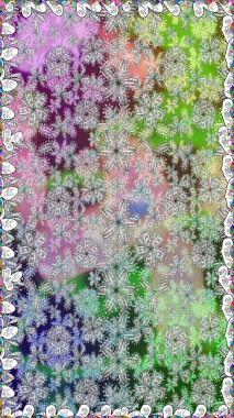 Kumaş desenli papatya çiçeği detayı. Tarafsız renklerde çiçekler.