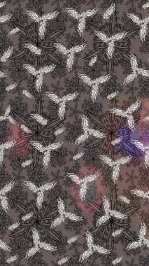 Düz Çiçek Elementleri Tasarımı. Kahverengi renkli çiçekler. Güzel çiçek deseni. Renkli Bahar Teması çizim şablonu.