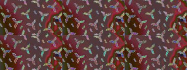 Grafiksel element dekorasyonu. Kahverengi, yeşil ve kırmızı siluet kar tanesi işareti. Kar Tanesi Mozaik ikonu. Sembol kışı, donmuş, Noel, yeni yıl tatili. Raster illüstrasyonu. Düz tasarım.