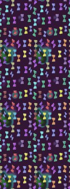 Raster illüstrasyonu. Çizim kalıbı. El çizimi kelebekli moda raster yaz deseni. Kağıt, kumaş, ambalaj kağıdı ve duvar kağıdı tasarımı için sevimli bir arkaplan.