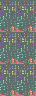 Fantezi sevimli illüstrasyon. Raster illüstrasyonu. Erkekler, kızlar, elbiseler, duvar kağıtları için soyut çizim kalıbı. Tarafsız ve mavi arkaplandaki suluboya kelebeklerin.